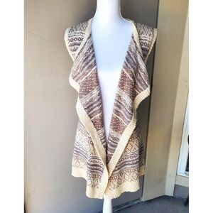 Cupio Woman Sweater Womens XL Brown Open Cardigan Boho Southwestern‎ Cozy Rustic